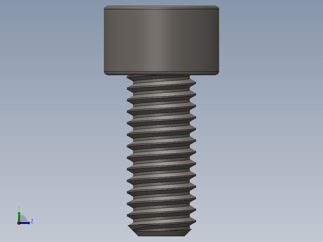 Screw_DIN_912_M6x14F_A2.SLDPRT公制内六角螺钉左视图