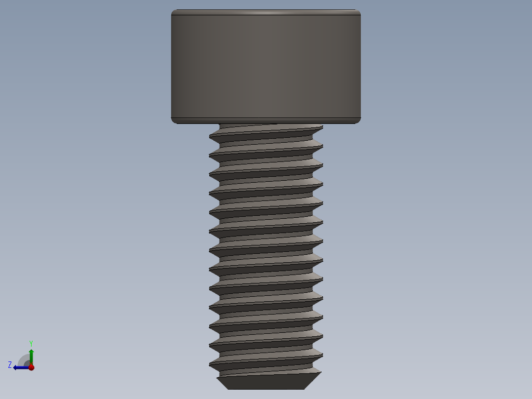 Screw_DIN_912_M6x14F_A2.SLDPRT公制内六角螺钉右视图