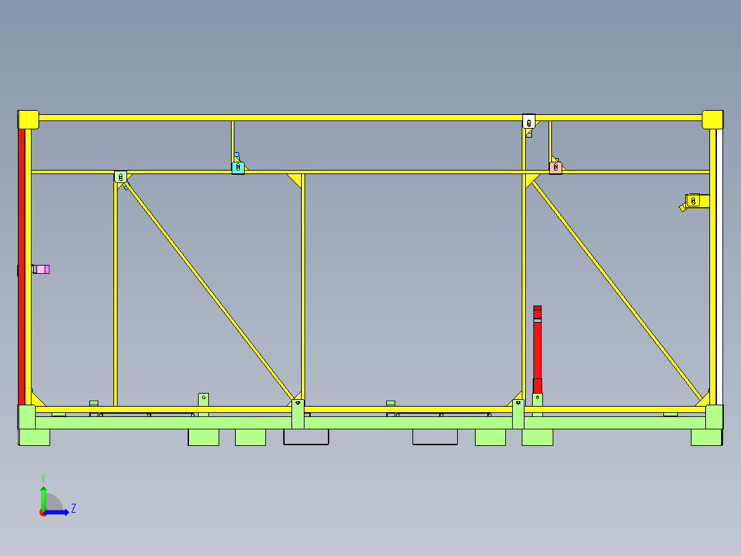 A0002590-豪华轿车钢架左视图