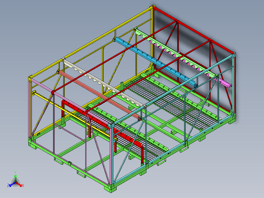 A0002590-豪华轿车钢架正等轴测图