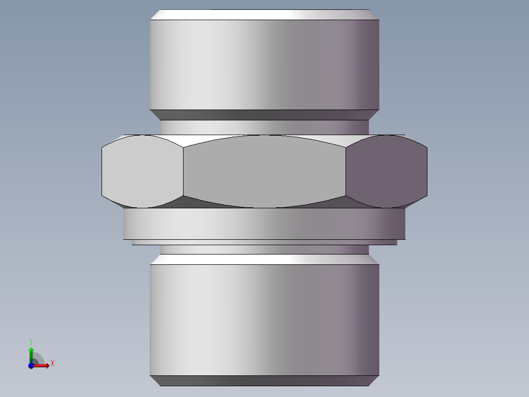 公制螺纹ED密封、1CM-22WD前视图