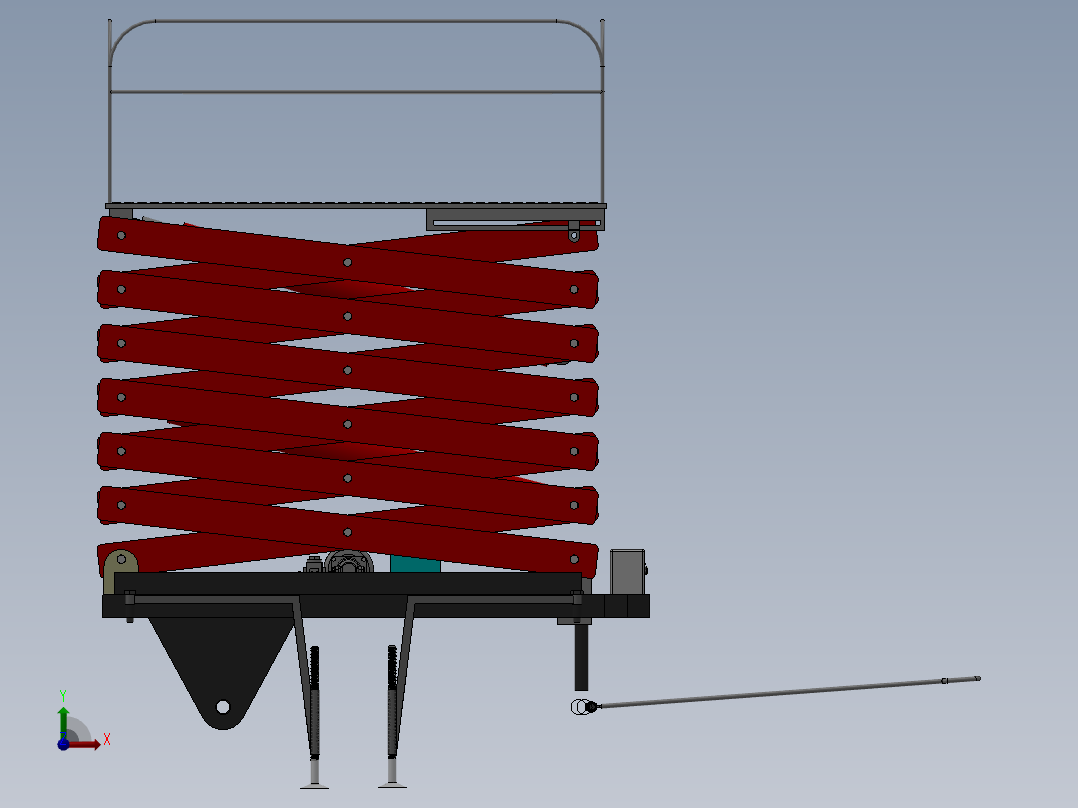 剪叉式升降机 、液压4轮升降平台前视图