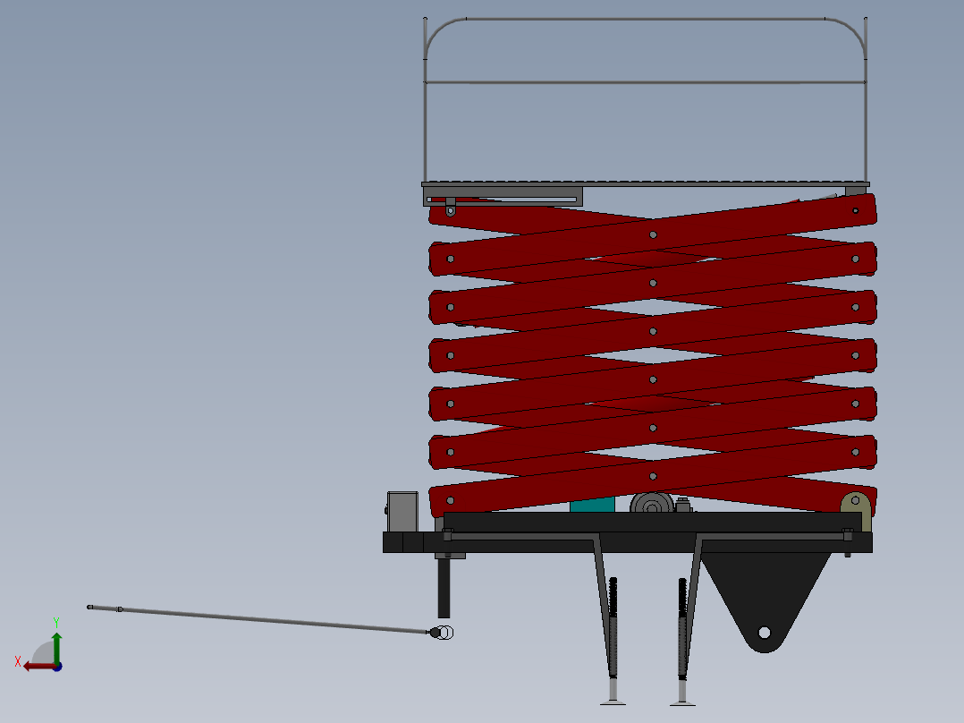 剪叉式升降机 、液压4轮升降平台后视图