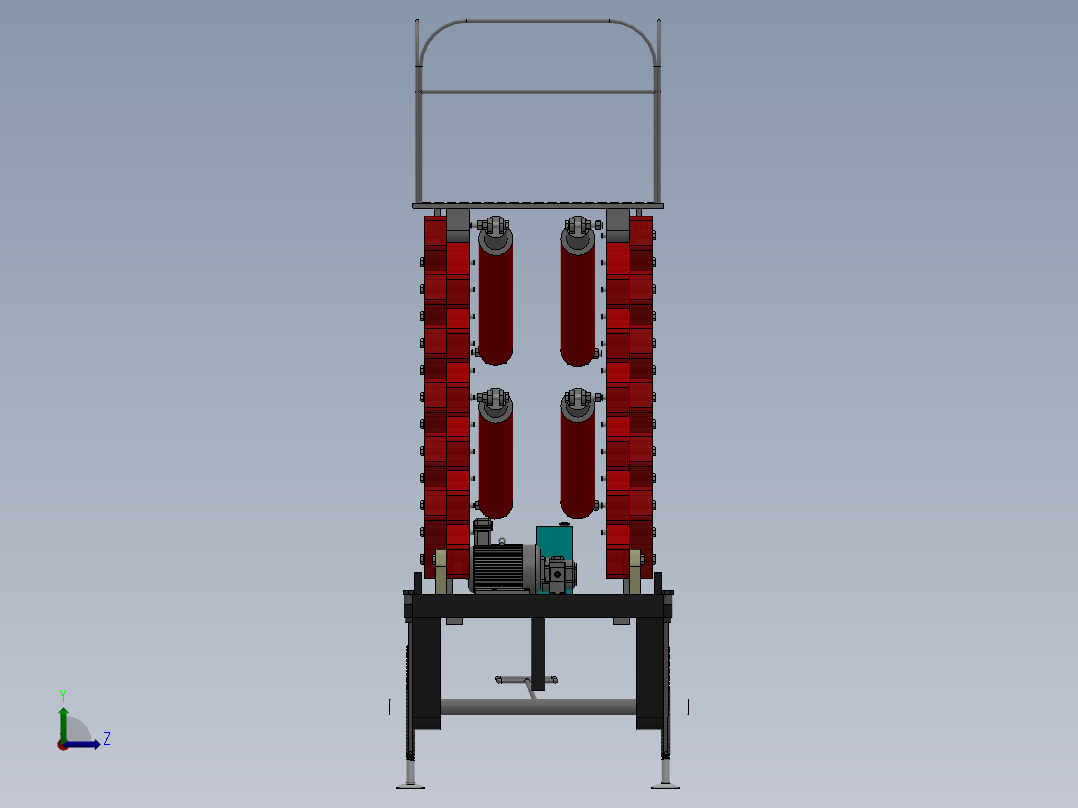 剪叉式升降机 、液压4轮升降平台左视图