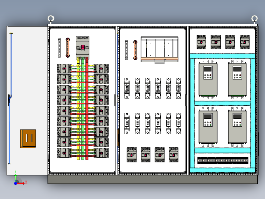 三柜组装630A竖装刀开关软启动控制柜前视缩略图