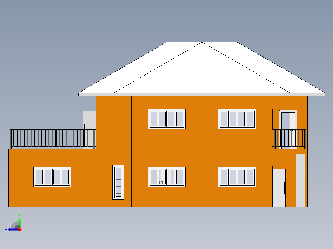 房子、建筑(128)右视图