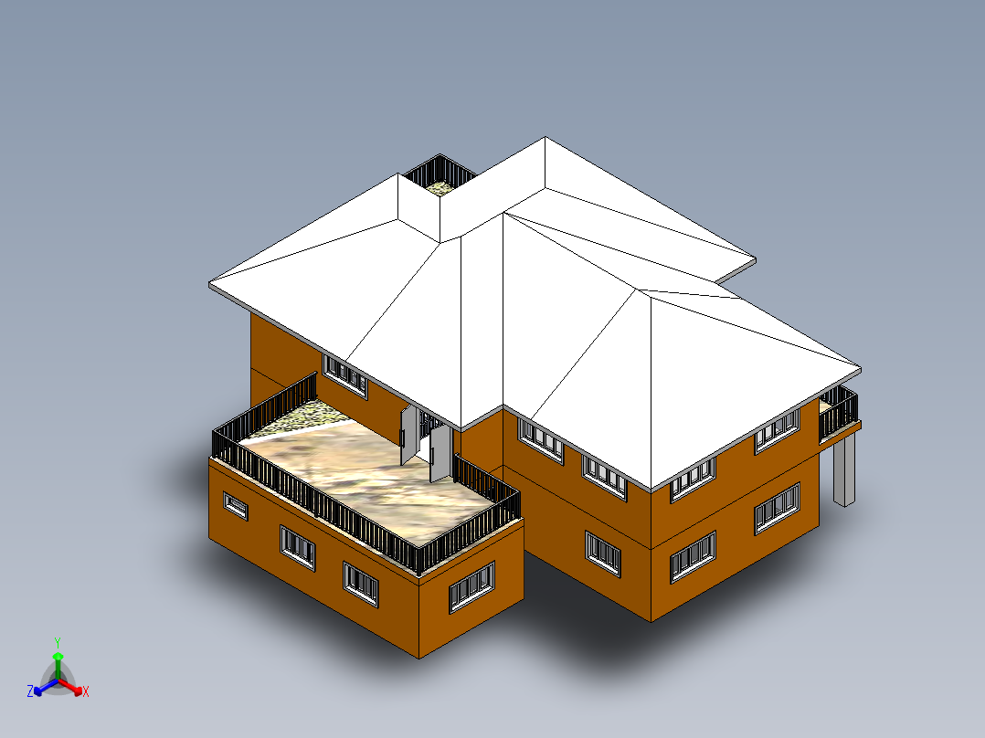 房子、建筑(128)正等轴测图