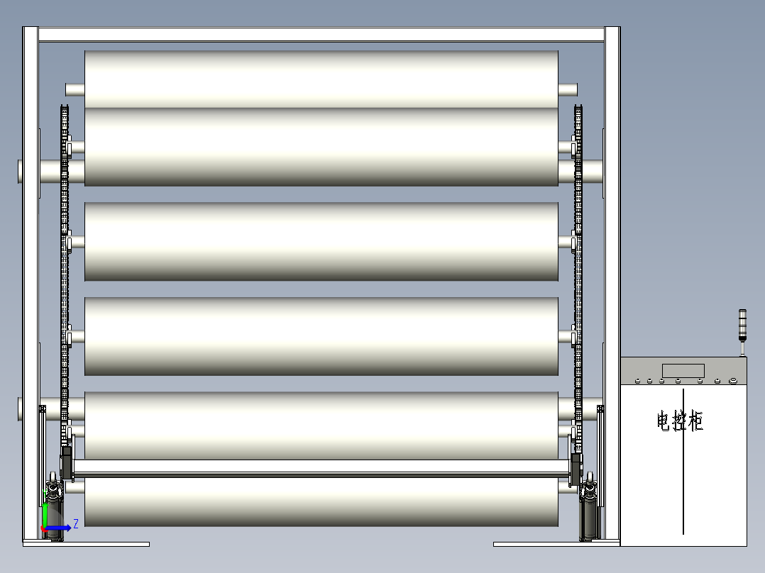 存放料架设备左视图