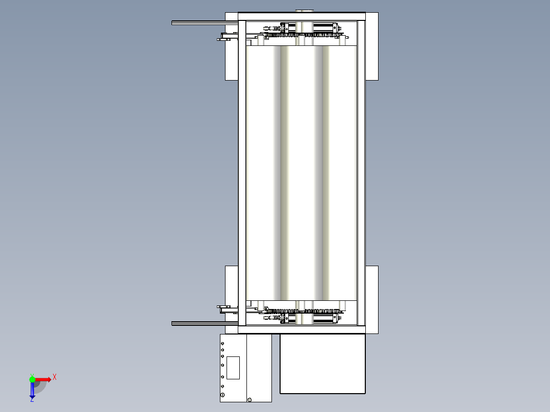 存放料架设备俯视图