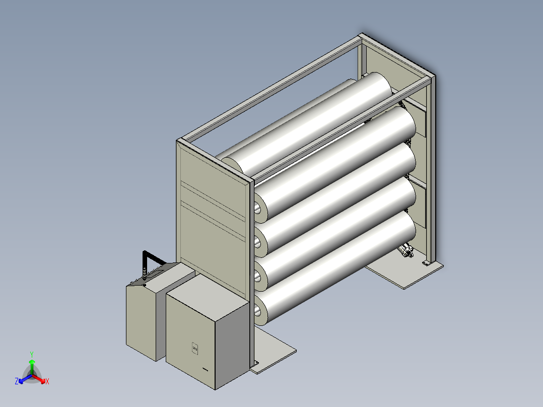 存放料架设备正等轴测图