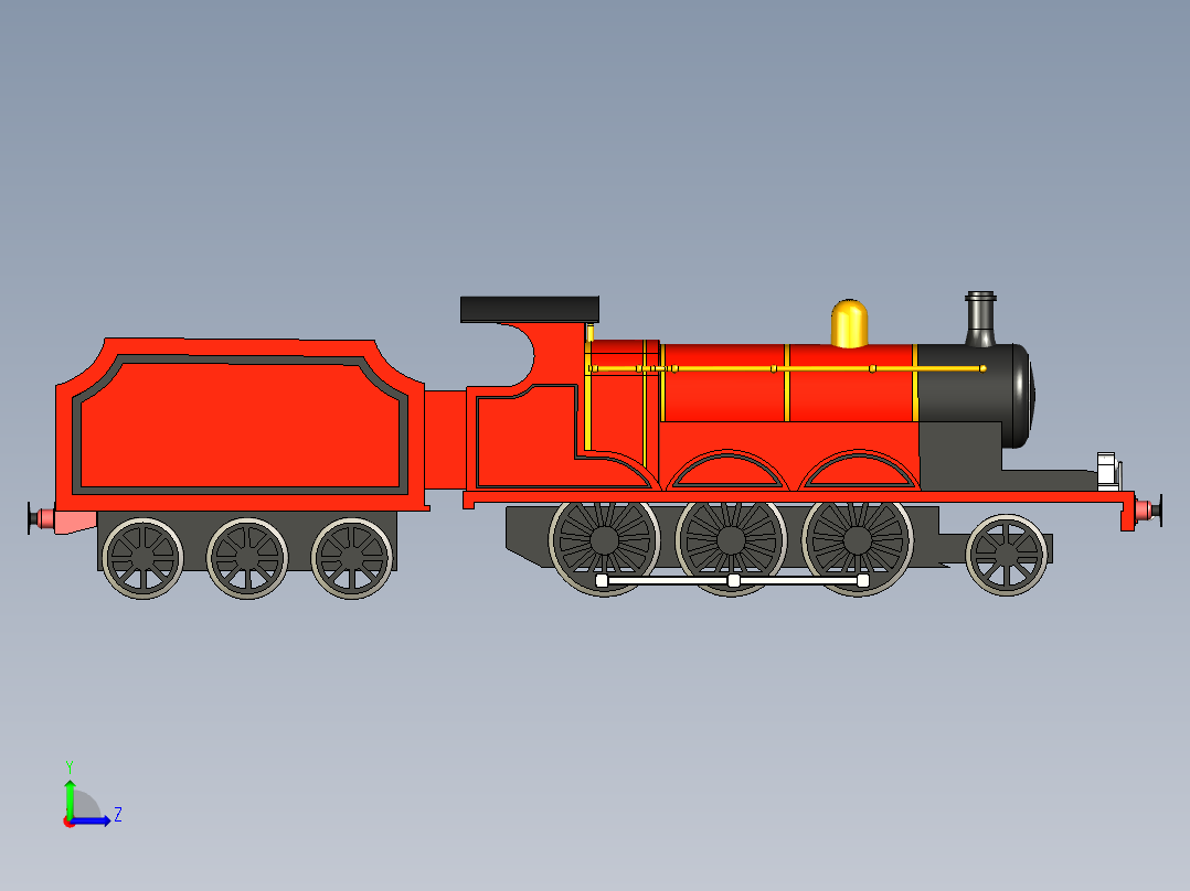 托马斯james-from-thomas-and-friends-模型格式为 -stp左视图