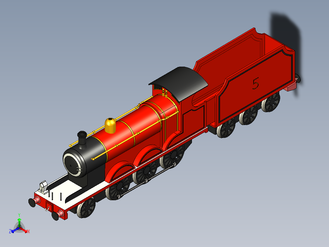 托马斯james-from-thomas-and-friends-模型格式为 -stp正等轴测图