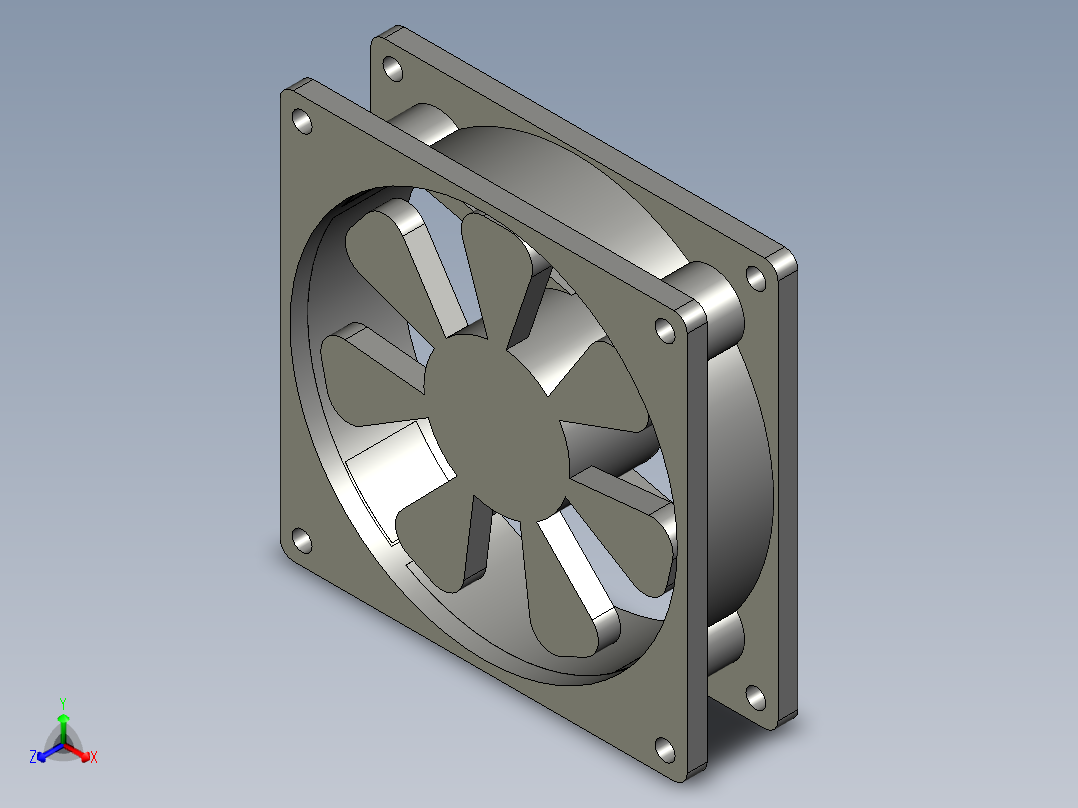 下机架9090排风扇(终极正等轴测图
