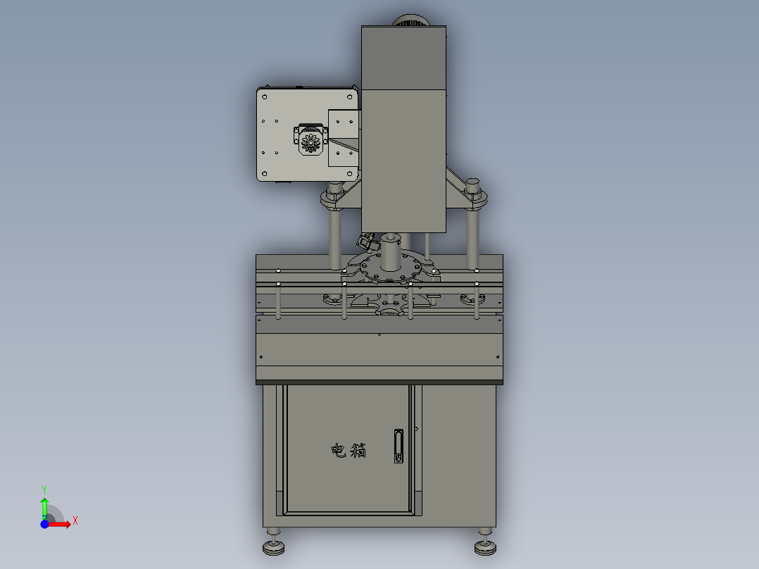 压盖机的自动加盖装置前视图
