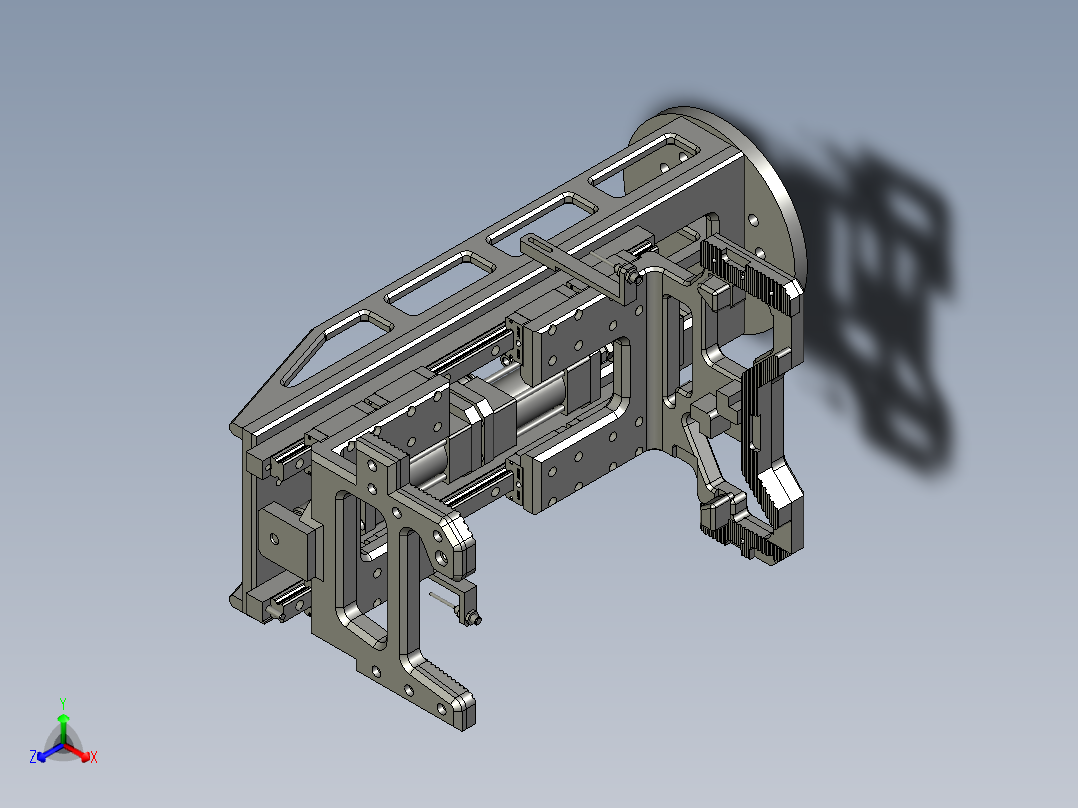 取件手抓亚德客正等轴测图