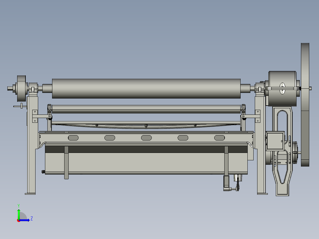 卷染机卷布辊蒸汽加热装置左视图