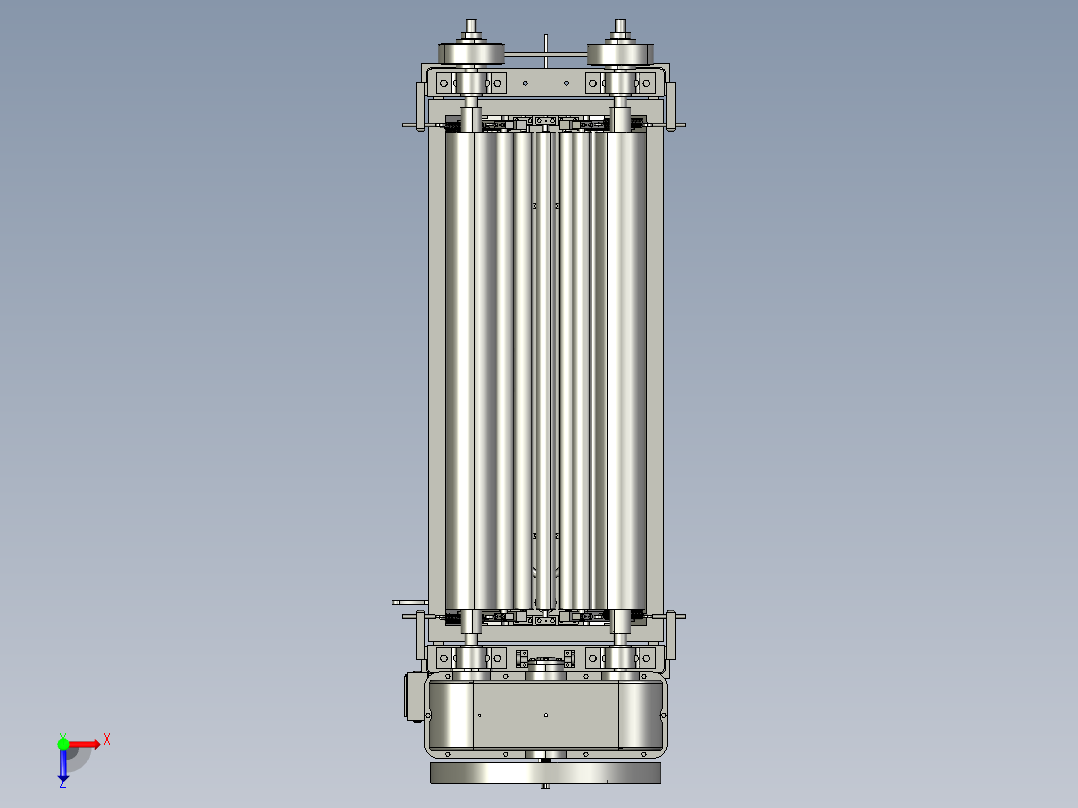 卷染机卷布辊蒸汽加热装置俯视图