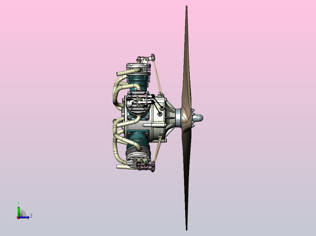 飞机引擎左视图