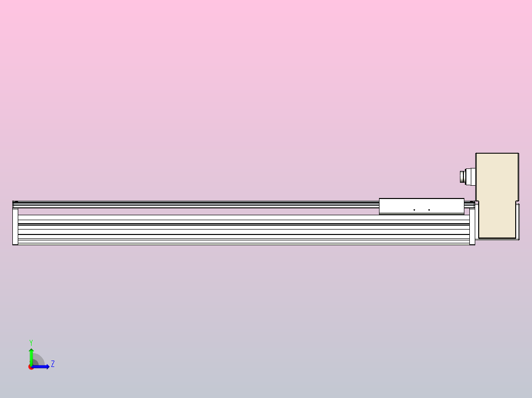 皮带直线轴半封闭可选导轨TPA-HNB-220D-176-L850-LU-C-P1K-N3左视图
