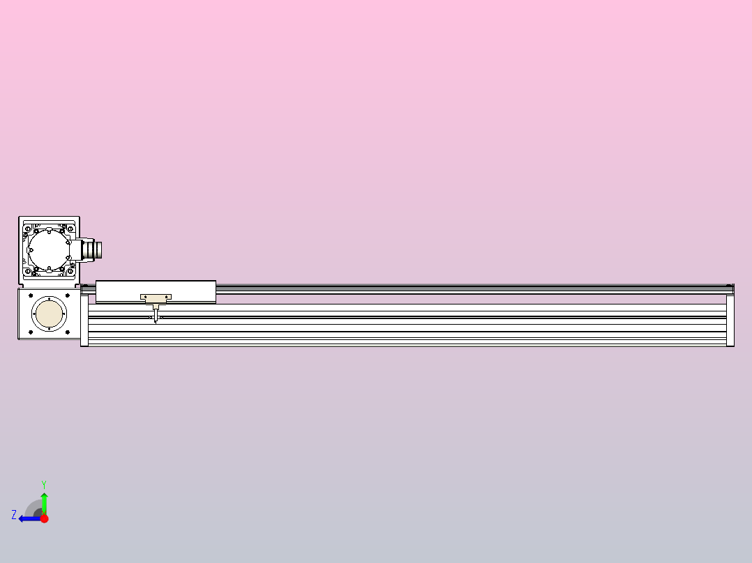 皮带直线轴半封闭可选导轨TPA-HNB-220D-176-L850-LU-C-P1K-N3右视图