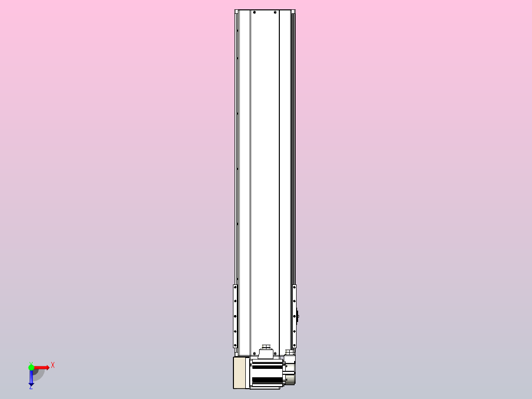皮带直线轴半封闭可选导轨TPA-HNB-220D-176-L850-LU-C-P1K-N3俯视图