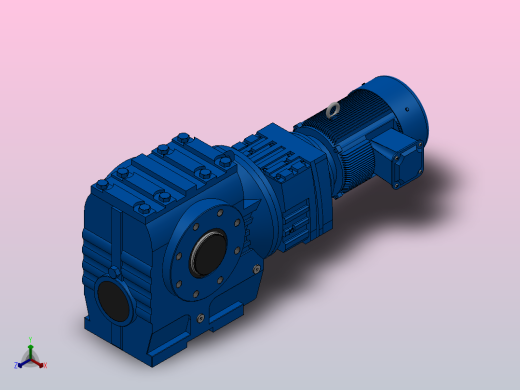 SA87R57组合式斜齿-蜗轮蜗杆减速机SA87R57-Y0.55-4P-558-M1-0°-A正等轴测缩略图