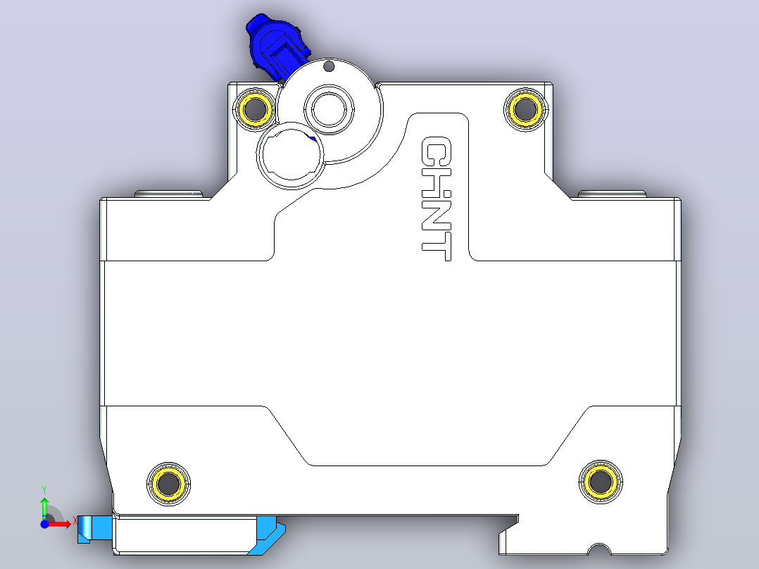 NXB-125G 3P小型断路器三维模型202306前视图