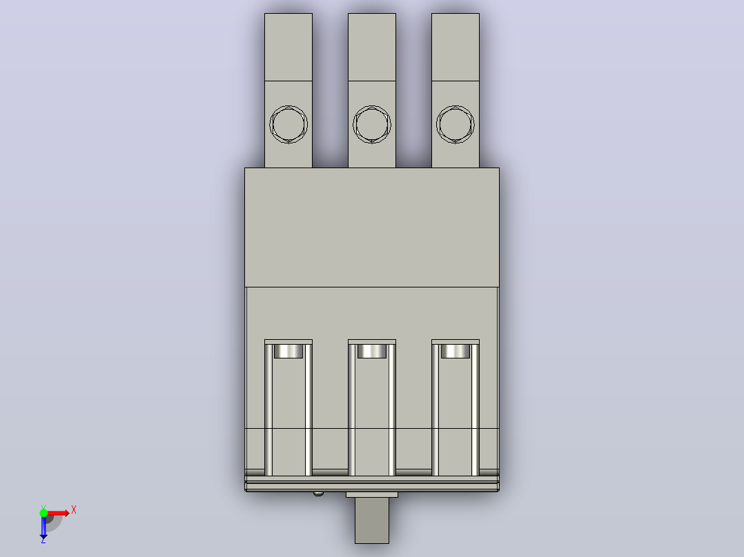 CM1 160系列 3极／４极插入式塑料外壳式断路器[CM1-160C／3／PR]俯视图