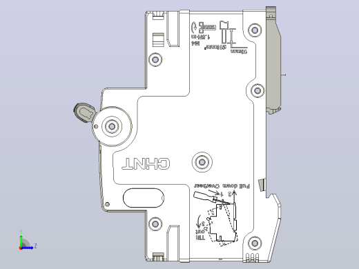 NB8LE-40&amp;1P&amp;N剩余电流动作断路器三维模型202307左视缩略图