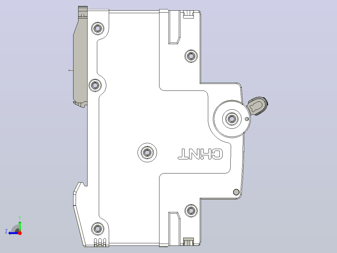 NB8LE-40&amp;1P&amp;N剩余电流动作断路器三维模型202307右视图