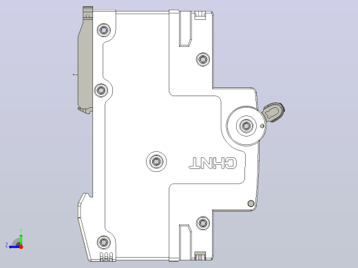 NB8LE-40&amp;1P&amp;N剩余电流动作断路器三维模型202307右视缩略图