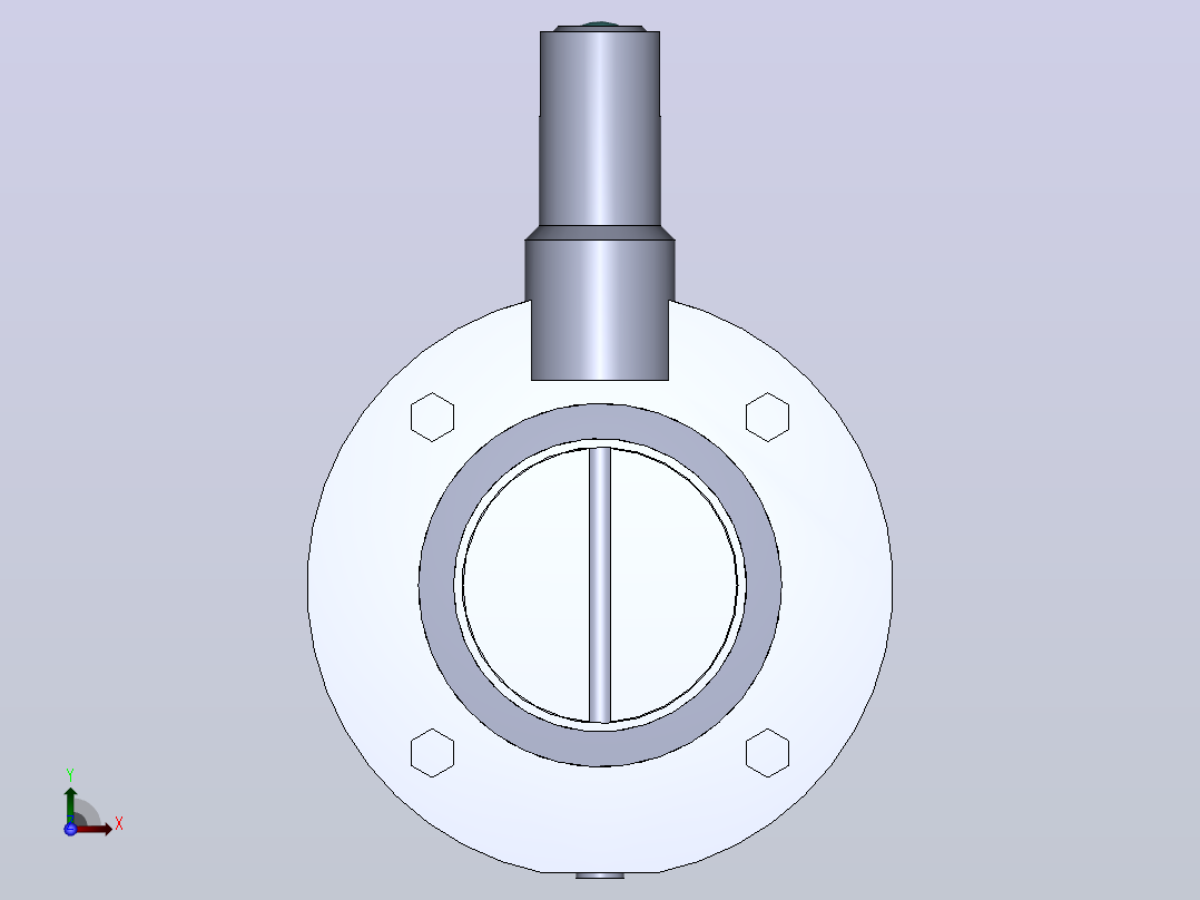 DDSX-01焊接式手动蝶阀[DDSX-01-DN50]前视图