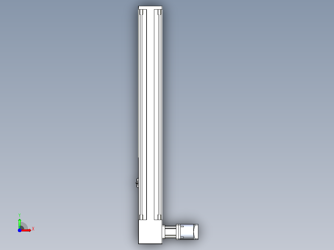 伺服电机集成皮带传动直线执行器TPA-OCB-140-256-L650-DL-J90-N3前视图