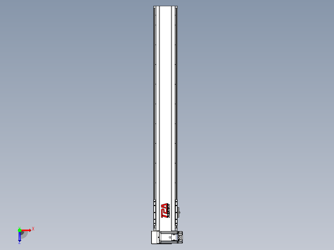 皮带直线轴半封闭可选导轨TPA-HNB-120D-110-L900-LU-Y-P40-N3俯视图