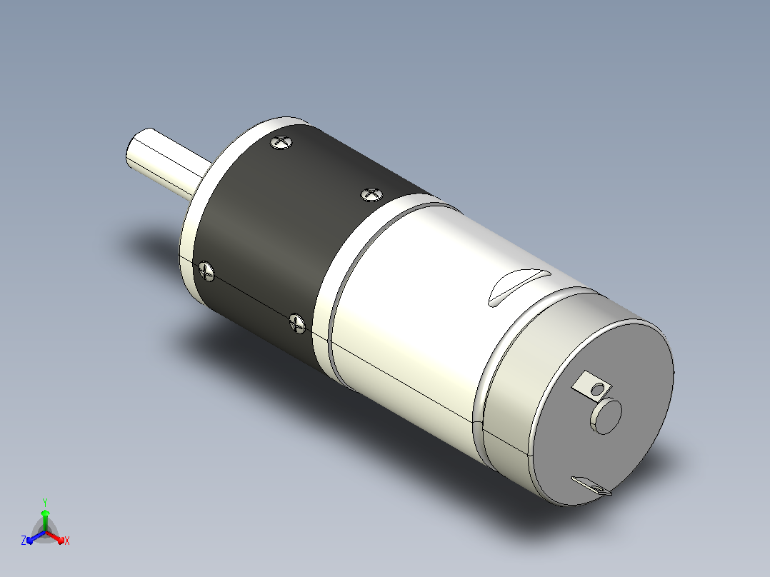 DFX28R 永磁直流行星齿轮减速电机[RS385-1240(O)]正等轴测图