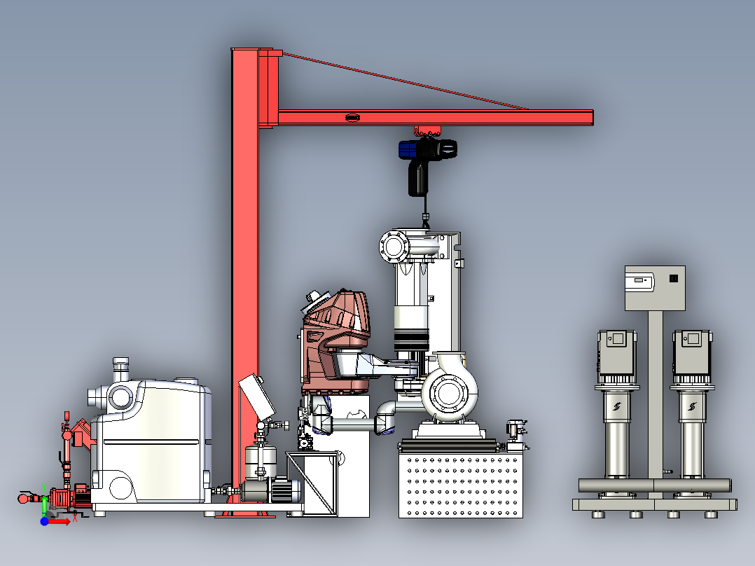 电机生产线step格式前视图