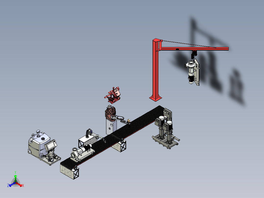 电机生产线step格式正等轴测图
