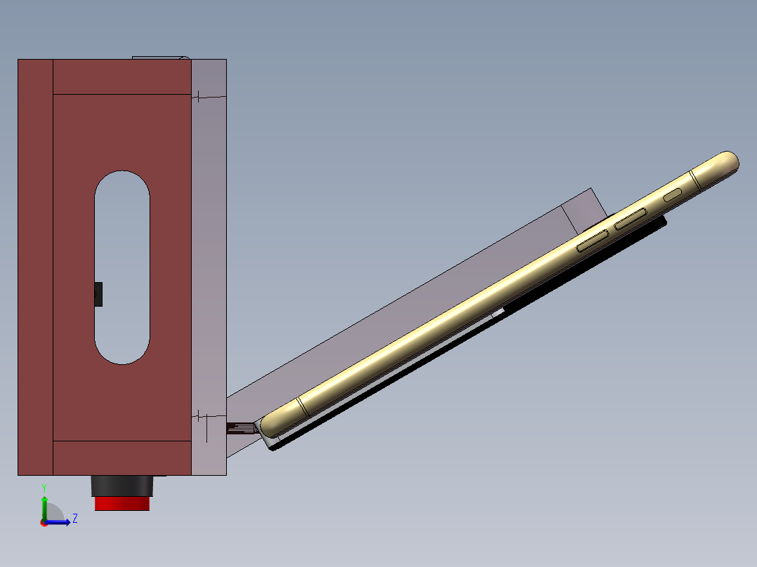 手机测试架治具左视图