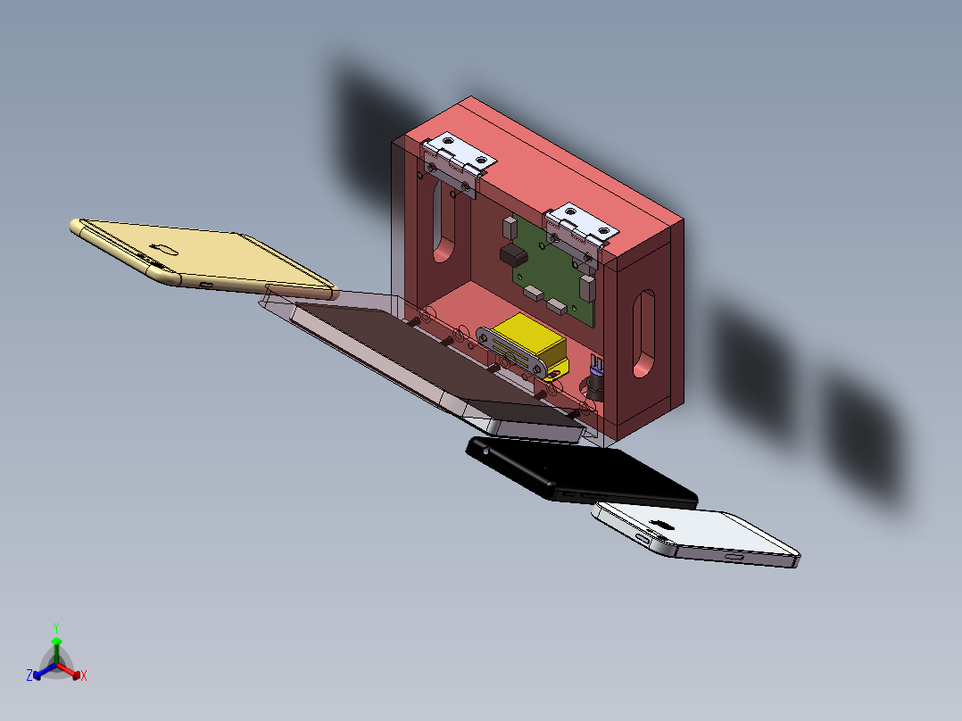 手机测试架治具正等轴测图