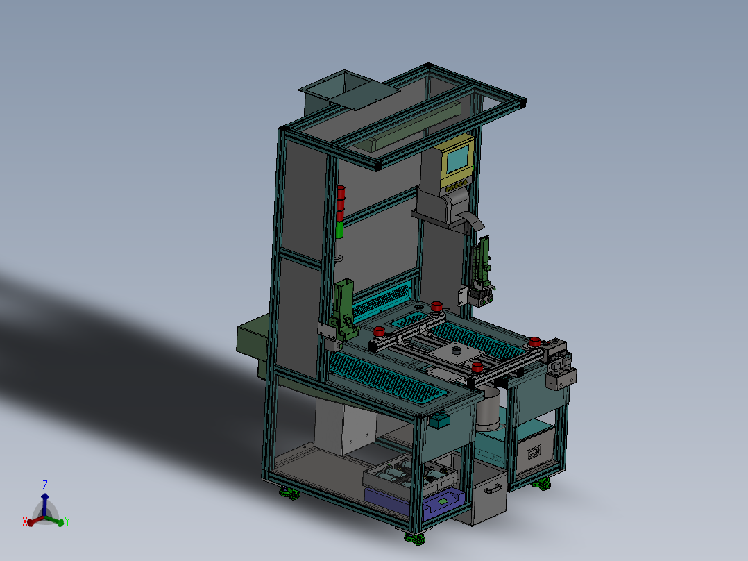 汽车天窗底涂工作站（sw18可编辑+工程图+BOM）