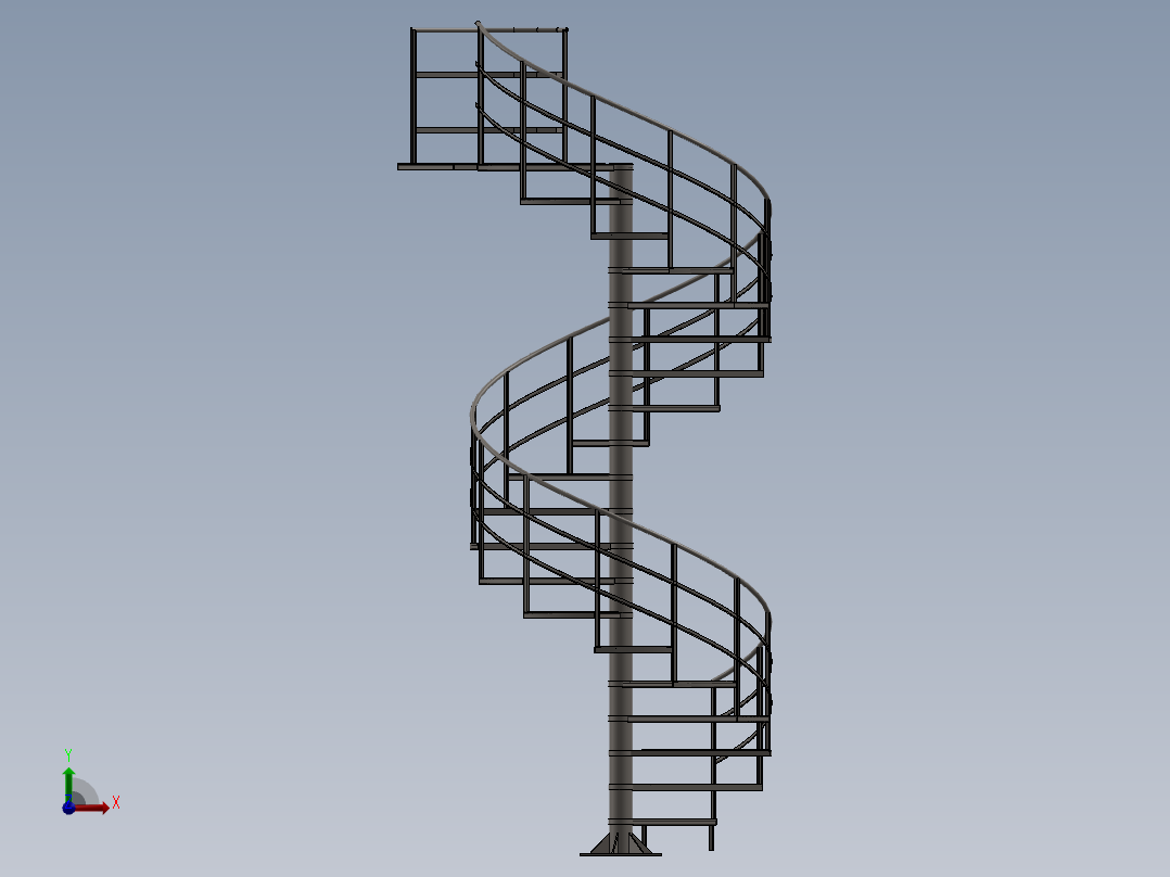 钢制螺旋楼梯前视图