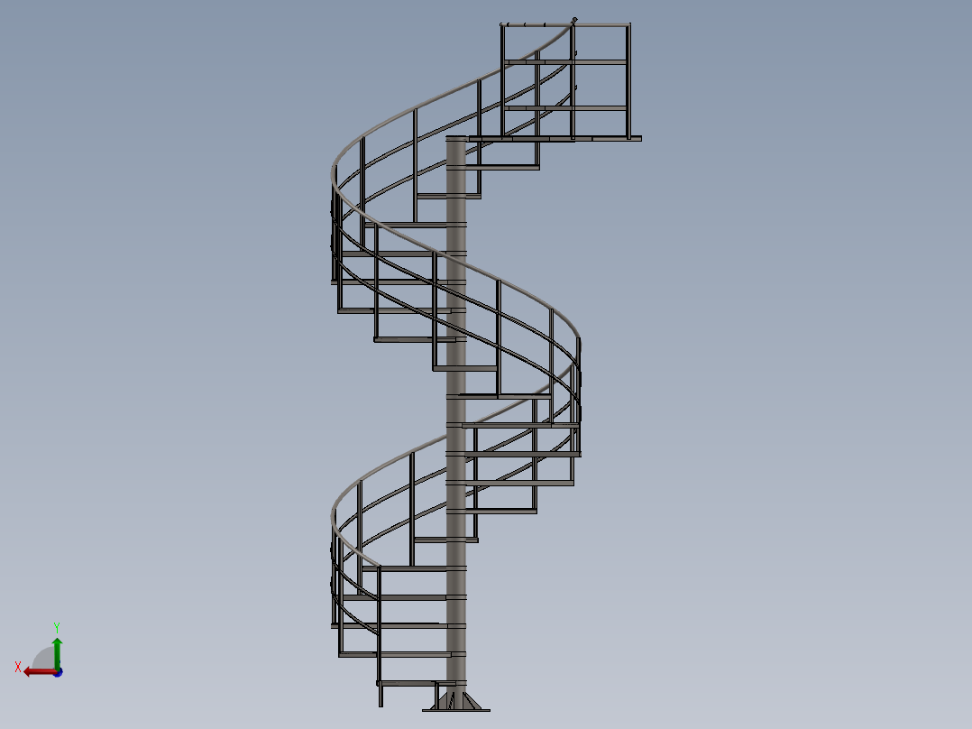 钢制螺旋楼梯后视图