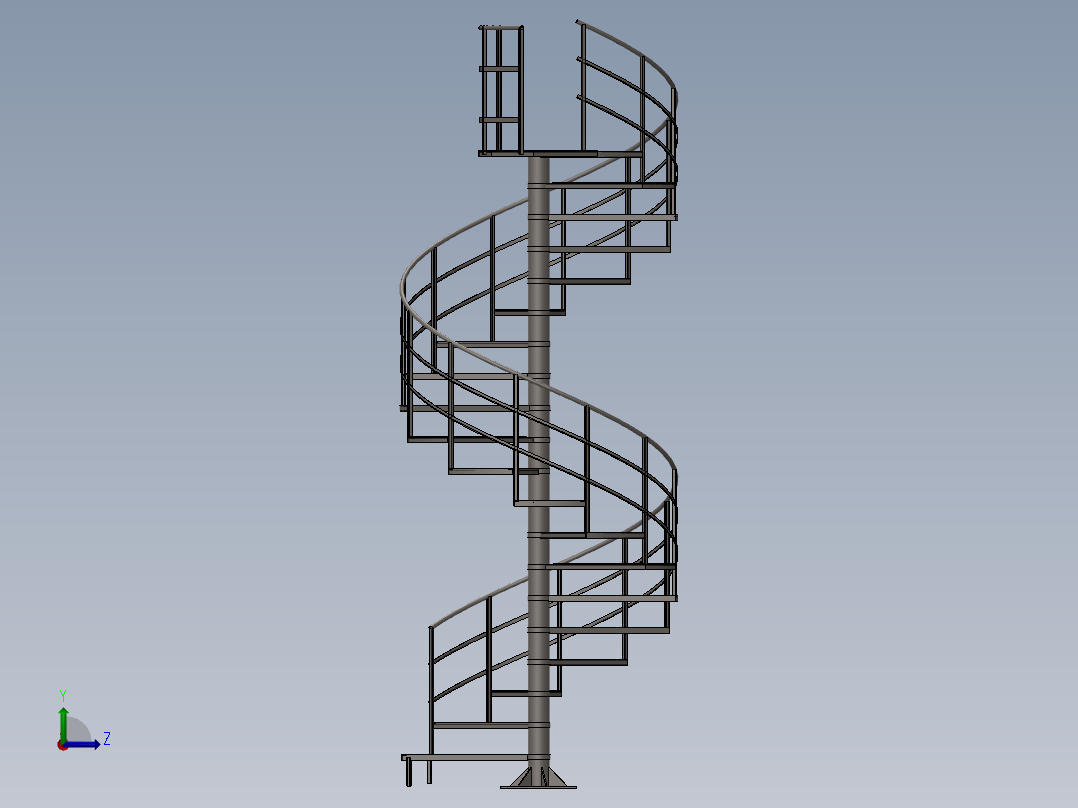 钢制螺旋楼梯左视图