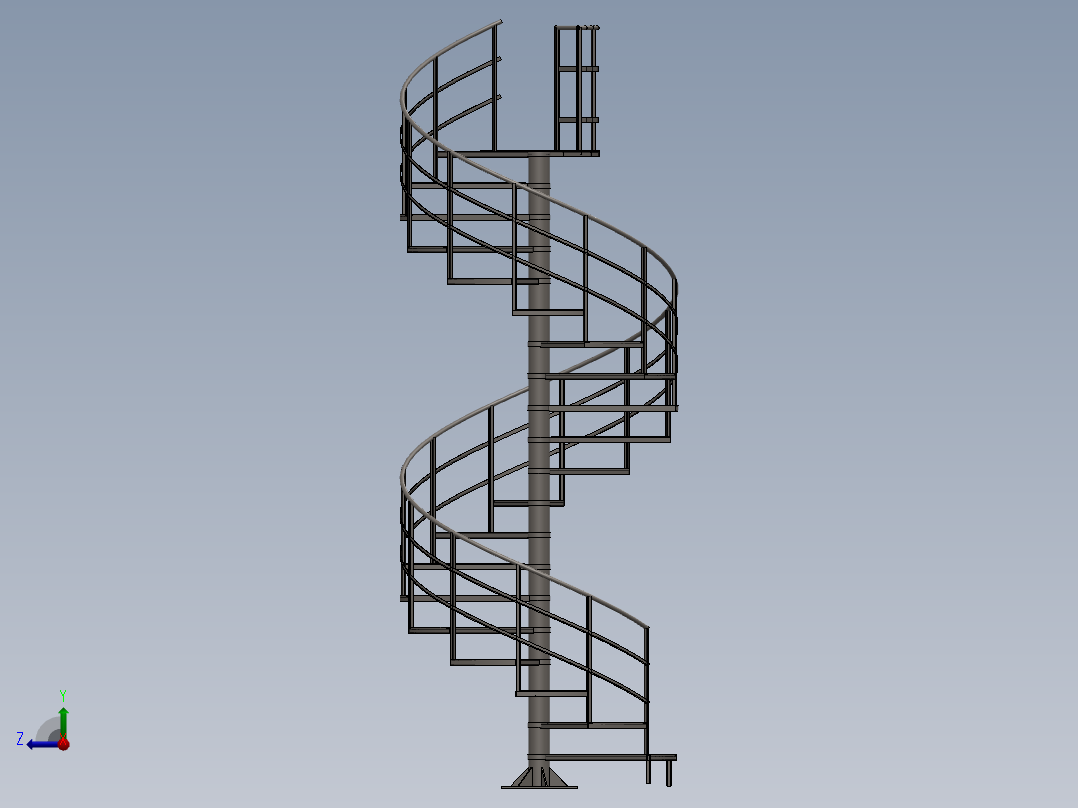 钢制螺旋楼梯右视图