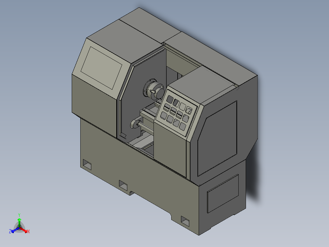 数控车模型正等轴测图