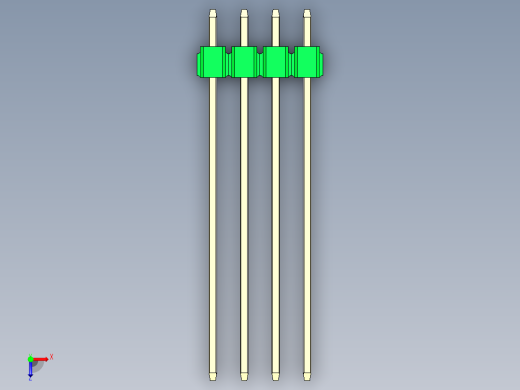 彩色公头100mil（2.54mm）系列-DS1021_green_1x04p_100mil_Type43_rev1.0俯视缩略图