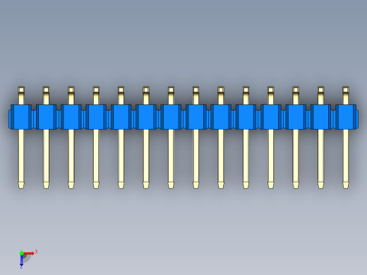 彩色公排针 100mil 2.54mm 系列-DS1022_blue_28p_100mil_TypeSMT_rev1.0俯视缩略图