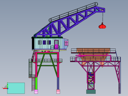 大型港口煤厂吊车后视缩略图