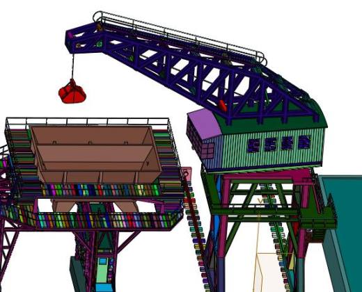 大型港口煤厂吊车缩略图