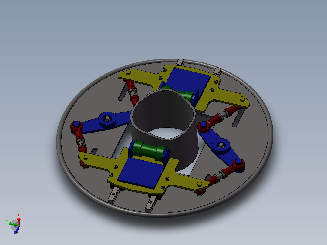 旋转盘连杆滑块夹管器夹具设计 三维模型